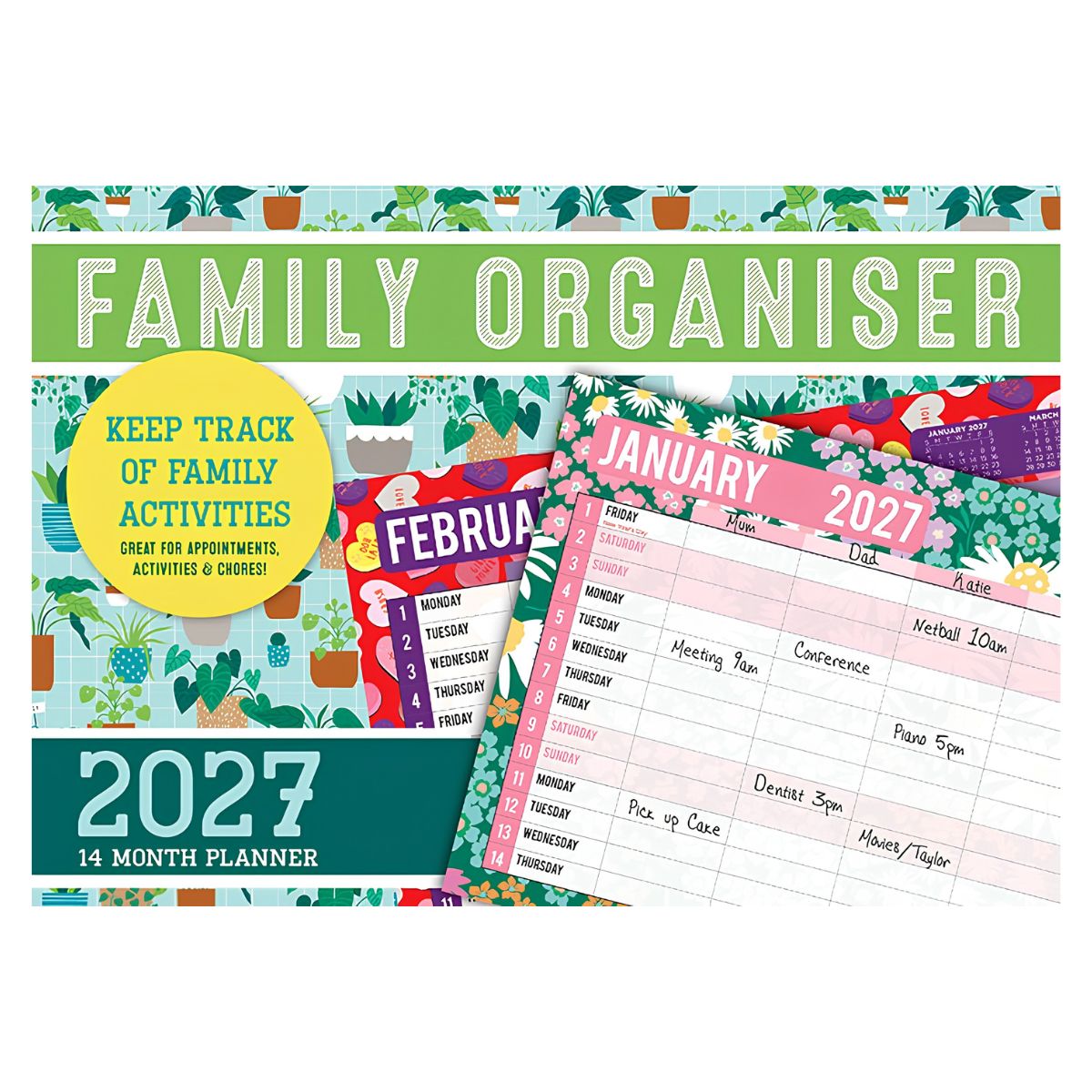 2027 Family Organiser Rectangle Calendar - FSC Mix