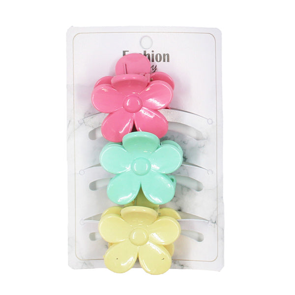 Children’s 3 piece flower hair clips set for girls