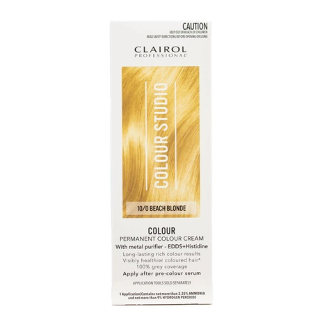 Clairol Professional Colour Studio Hair Colour 10/0 - Beach Blonde