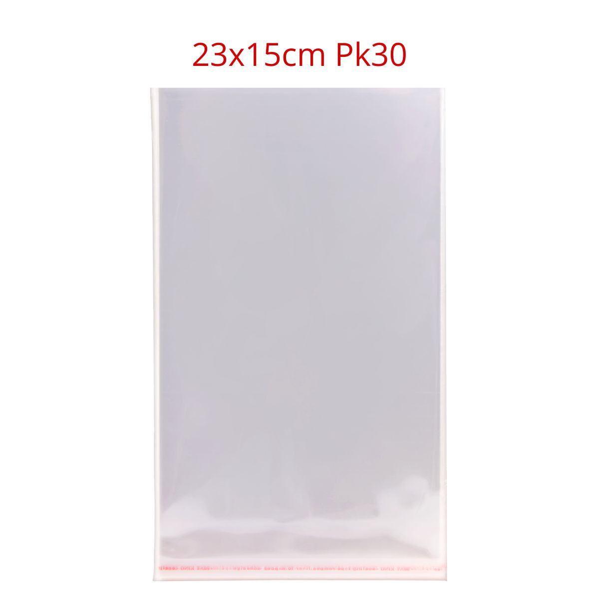 Clear Cello Bags 23x15cm Pk30