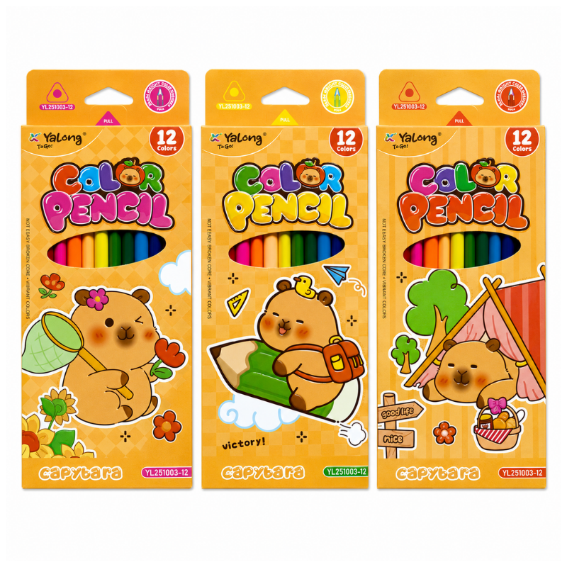 12 piece break-resistant colour pencils set for kids drawing and colouring