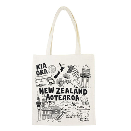Cotton Tote Bag NZ 40cmH – Assorted New Zealand Designs