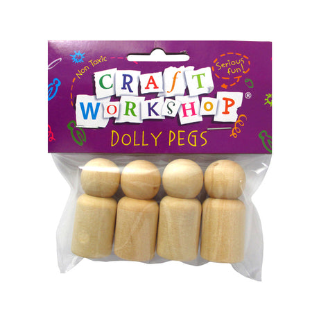 Craft Peg Doll Natural 5x2.2cm 4 Pack