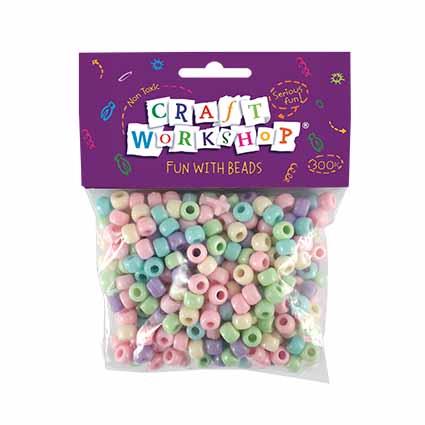 Craft Pony Beads Pastel 300 Pack 6x9mm