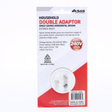 White vertical double adaptor 240V 10A power socket accessory