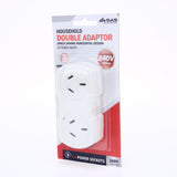 White vertical double adaptor 240V 10A power socket accessory