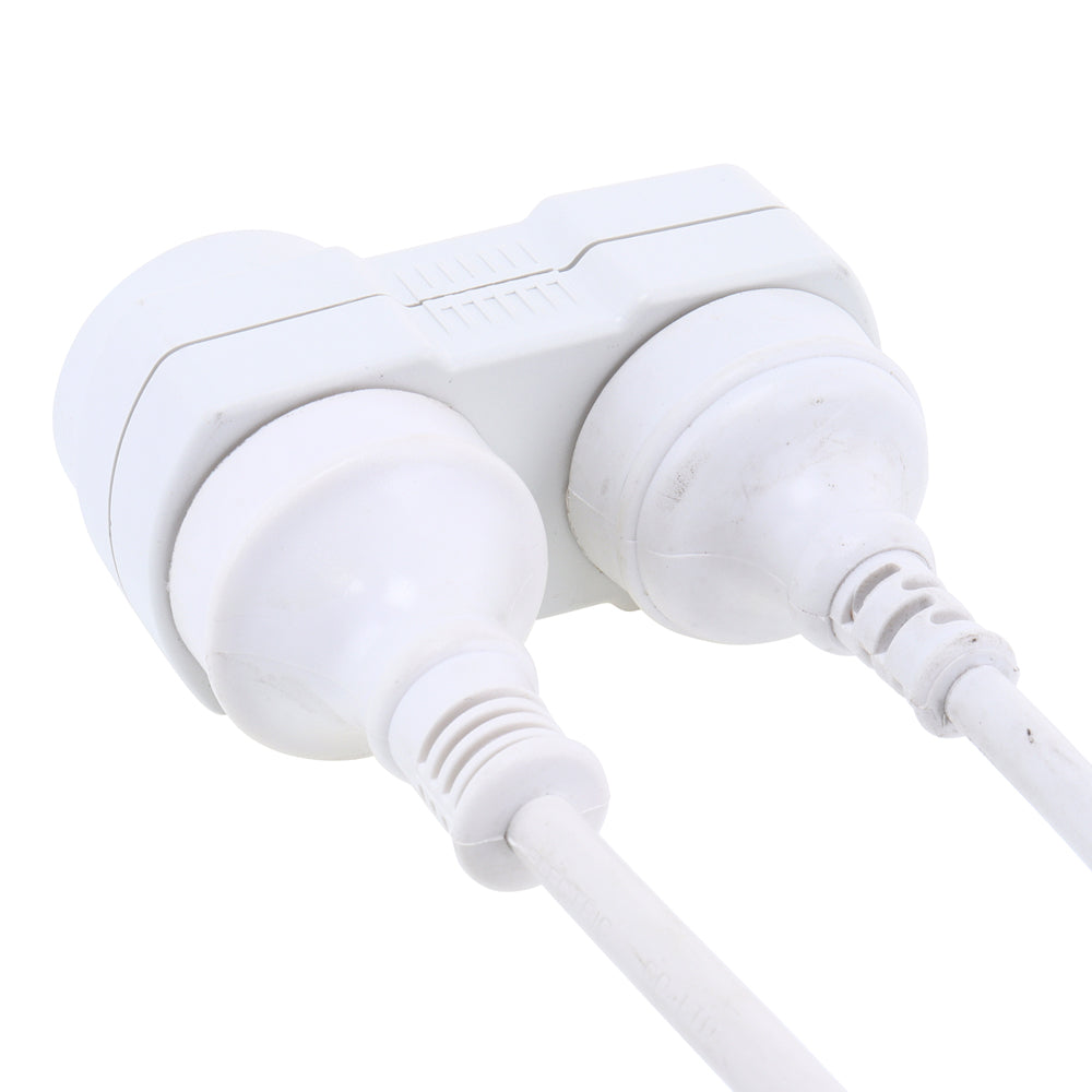 White vertical double adaptor 240V 10A power socket accessory