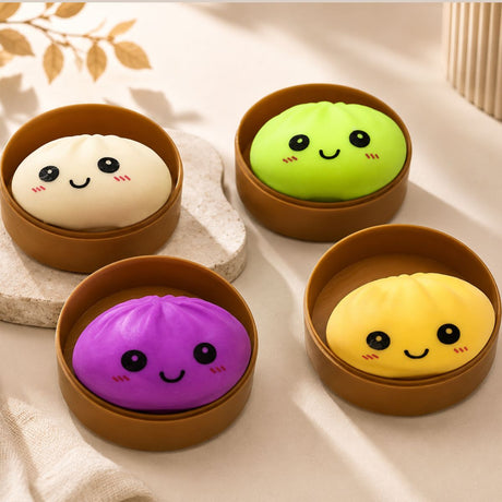 Dumpling Squishy Toy – small Squeeze Stress Toy Assorted Colours