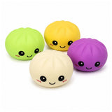 Dumpling squishy toy in assorted colours for sensory play and stress relief