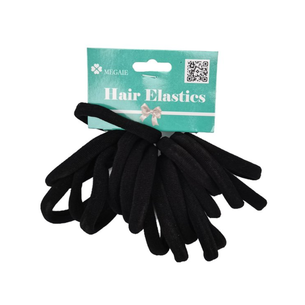 Essential 20pc Black Hair Bands - 6.5cm No-Snag Comfort Elastic