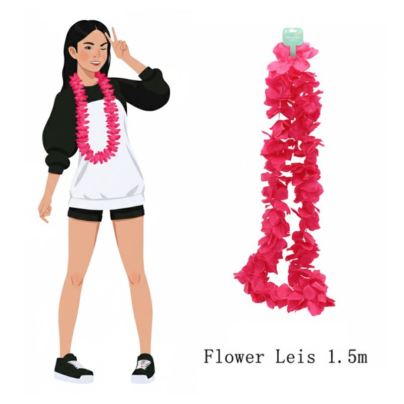 Flower Leis 1.5m Hot Pink