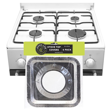 FOIL STOVE TOP COVERS 6PK 21.5X21.5CM