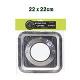FOIL STOVE TOP COVERS 6PK 21.5X21.5CM