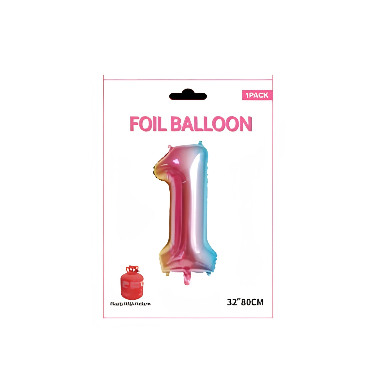 Rainbow Number 1 Foil Balloon 32 Inch
