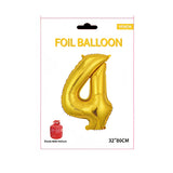 Gold Number 4 Foil Balloon 32 Inch