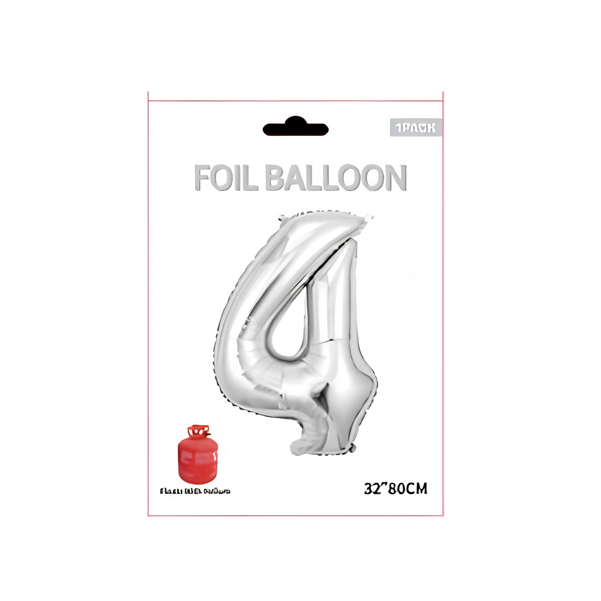 Silver Number 4 Foil Balloon 32 Inch