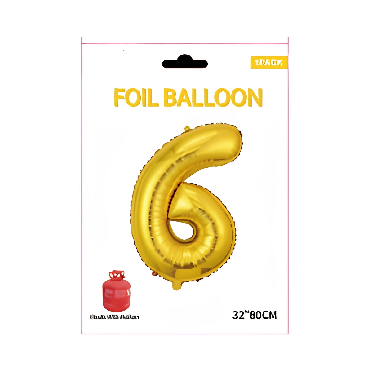 Gold Number 6 Foil Balloon 32 Inch