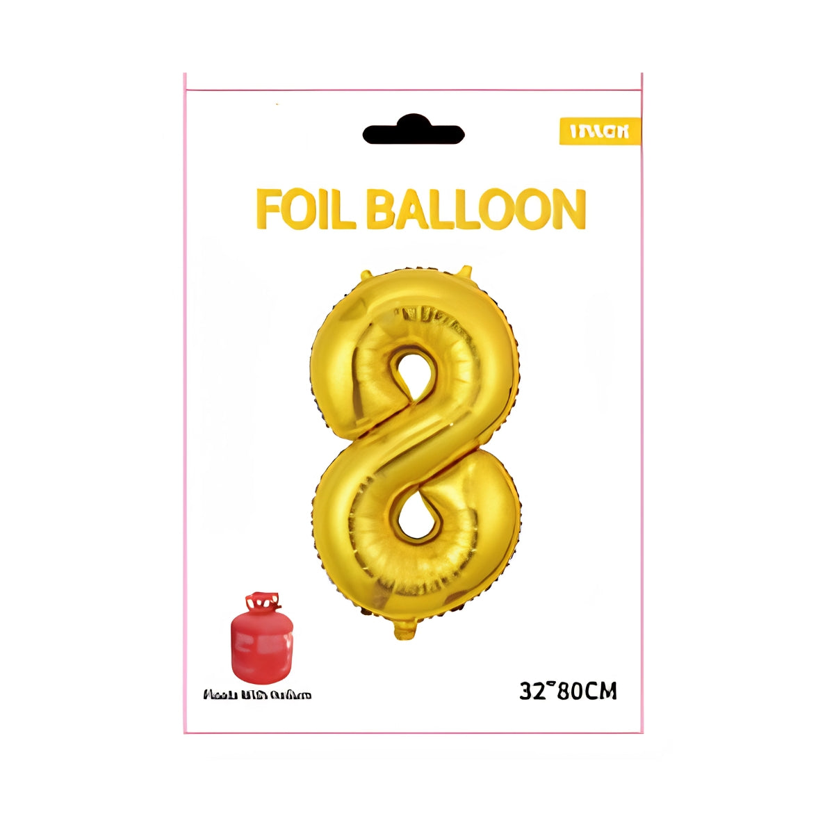 Gold Number 8 Foil Balloon 32 Inch