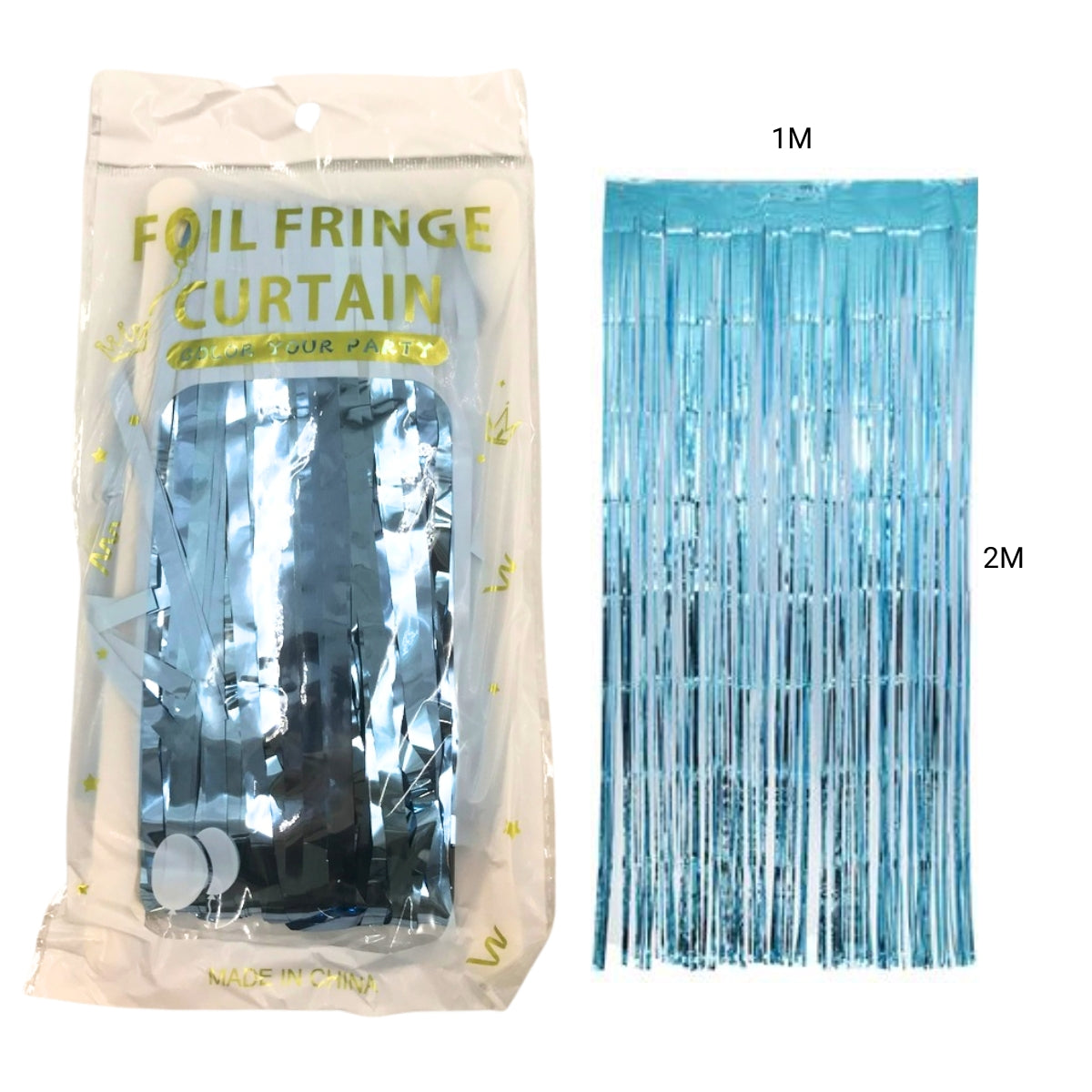 Light Blue Foil Curtain 1x2m