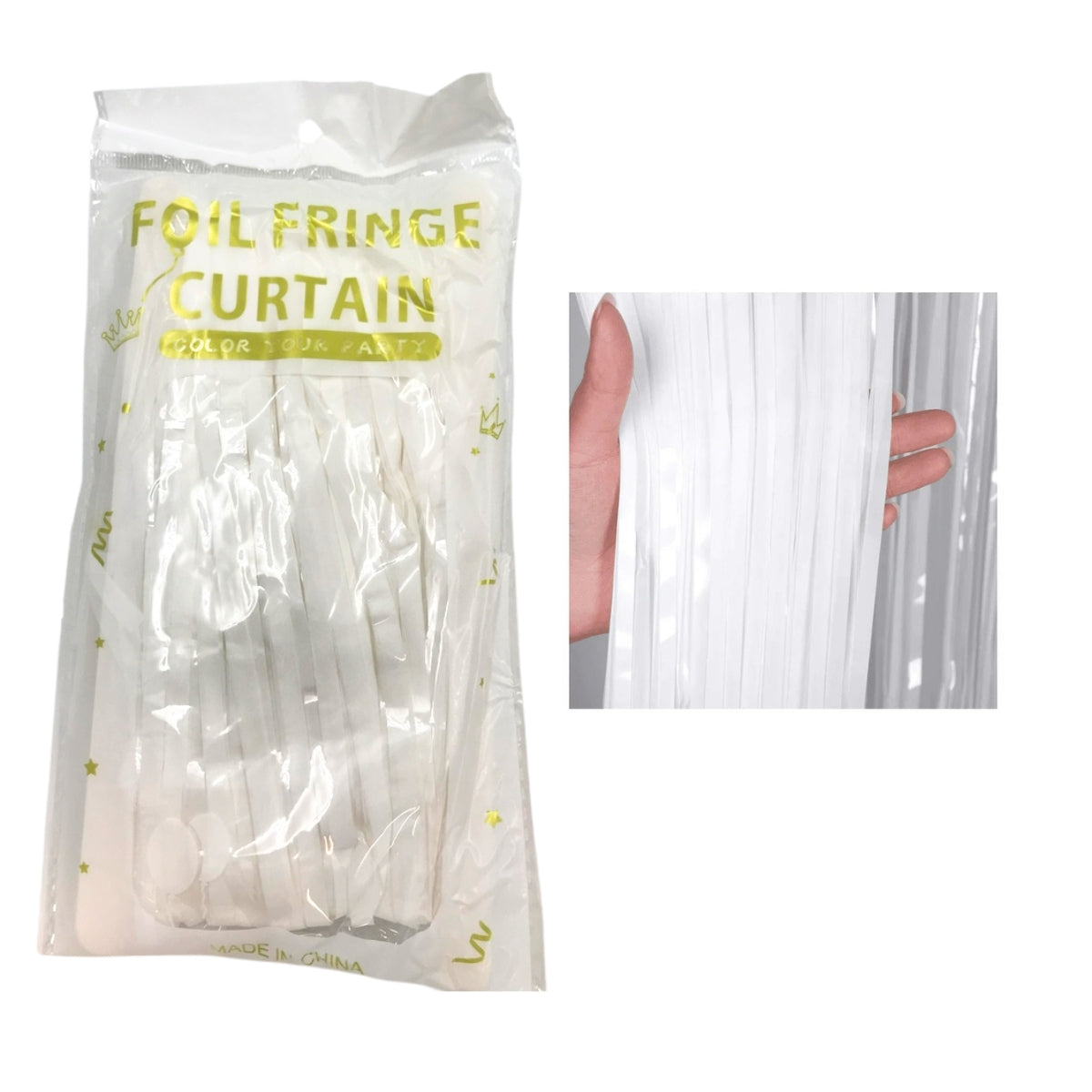 White Foil Curtain 1x2m