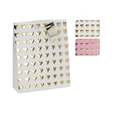 Gift Bag Large Foil Heart 23x18x10cm