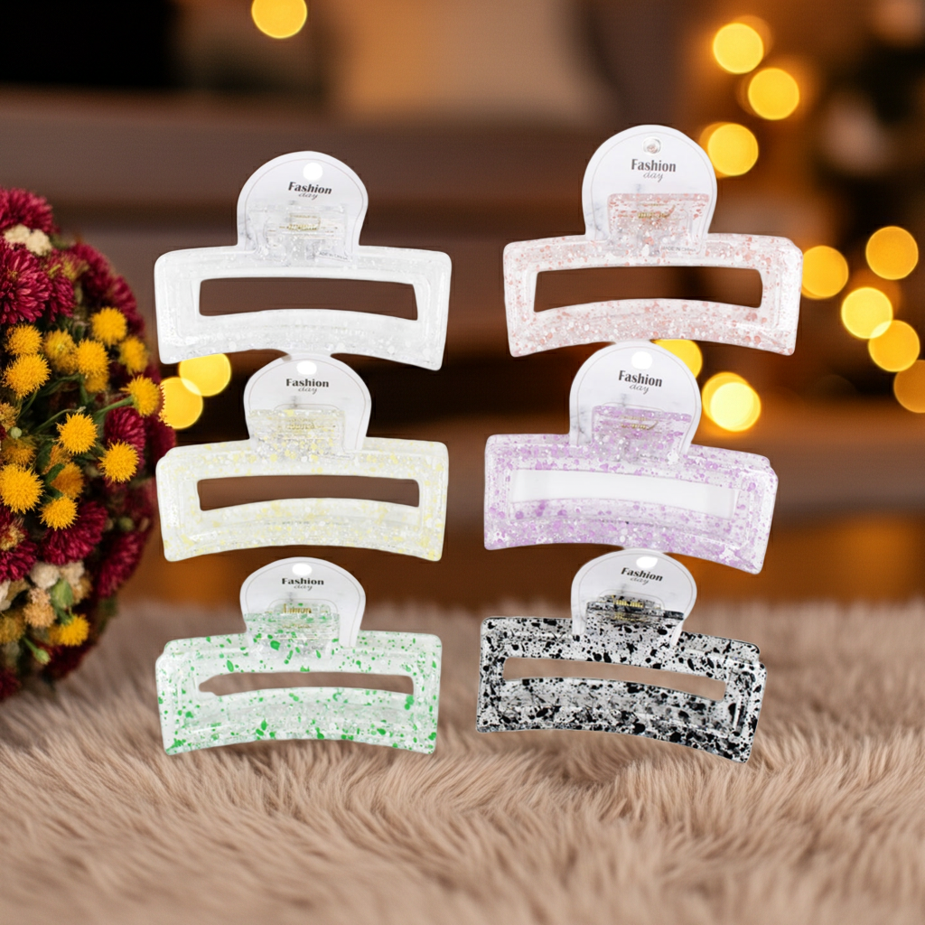 Glitter Hair Clip 1pc – See Through