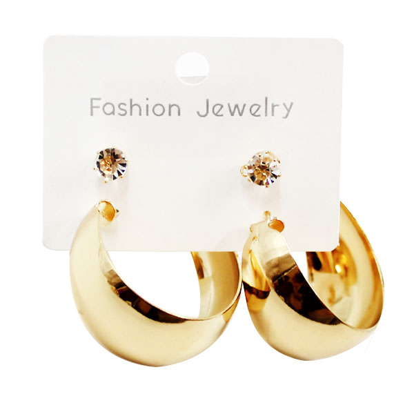 Gold chunky hoop earrings fashion jewellery for women