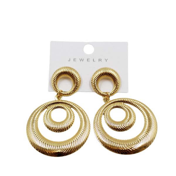 Gold layered circle drop earrings fashion jewellery for women
