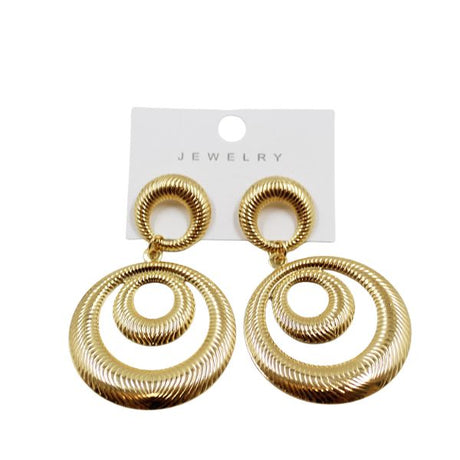 Gold layered circle drop earrings fashion jewellery for women