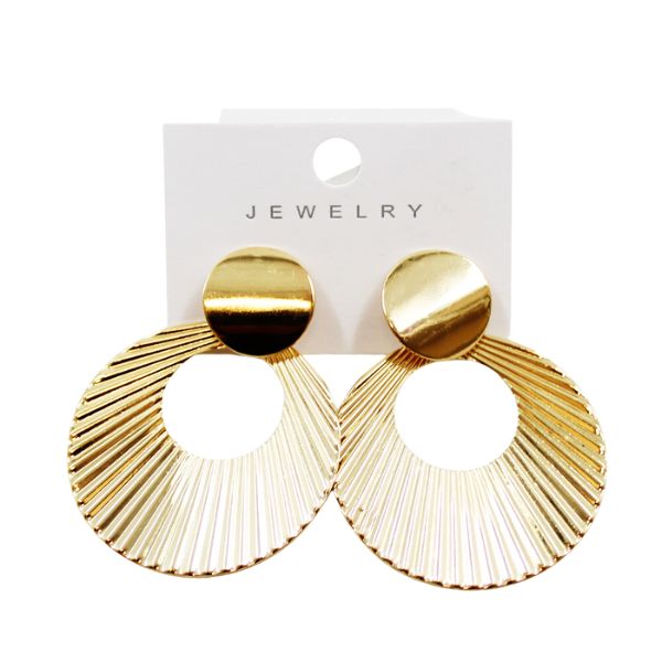 Gold sunburst textured drop earrings fashion jewellery for women