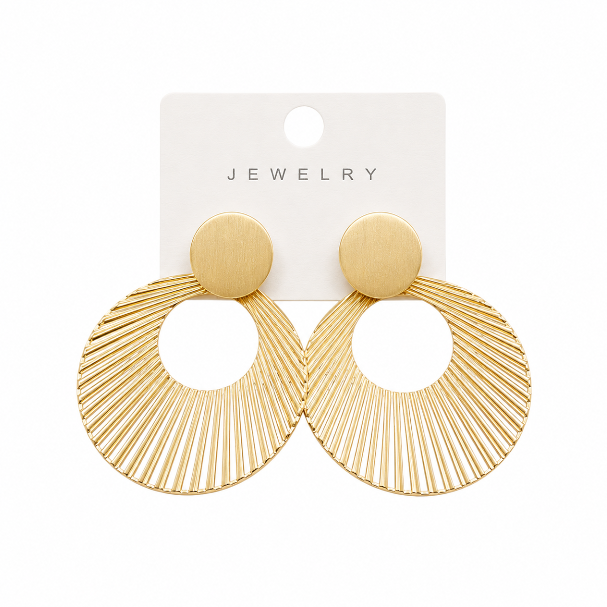 Gold Sunburst Drop Earrings – 1 Pair Fashion-Day Jewellery