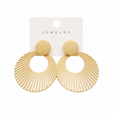 Gold Sunburst Drop Earrings – 1 Pair Fashion-Day Jewellery