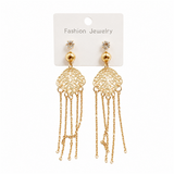 Gold tassel chain drop earrings fashion jewellery for women