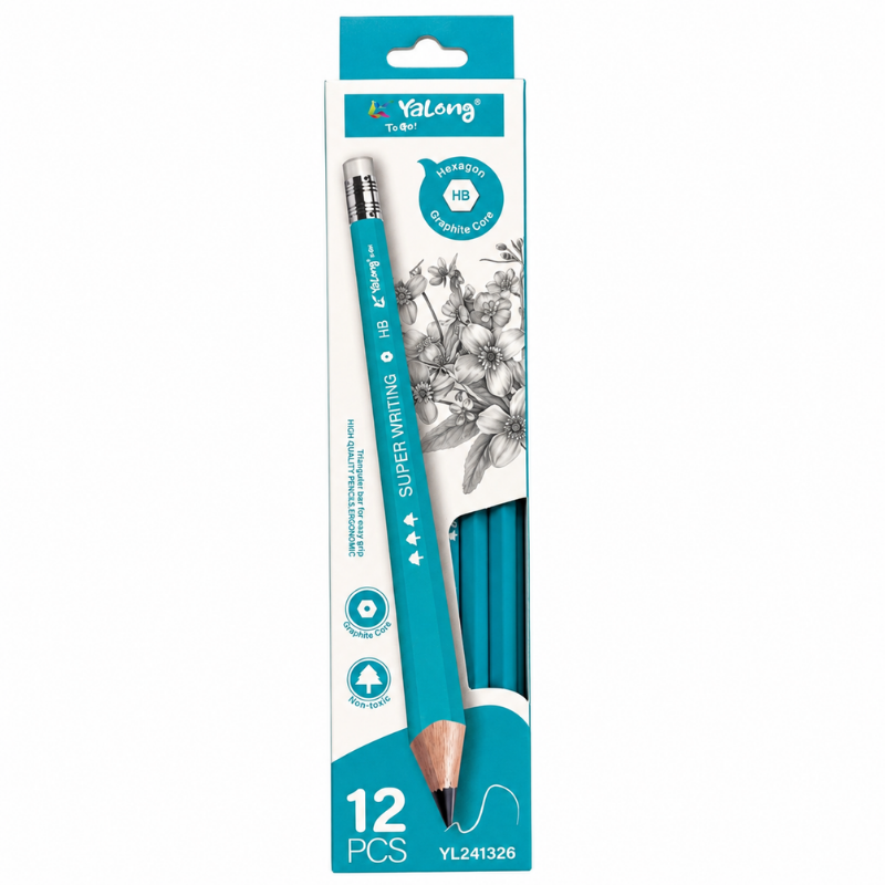 12 piece HB pencils set for school writing and drawing