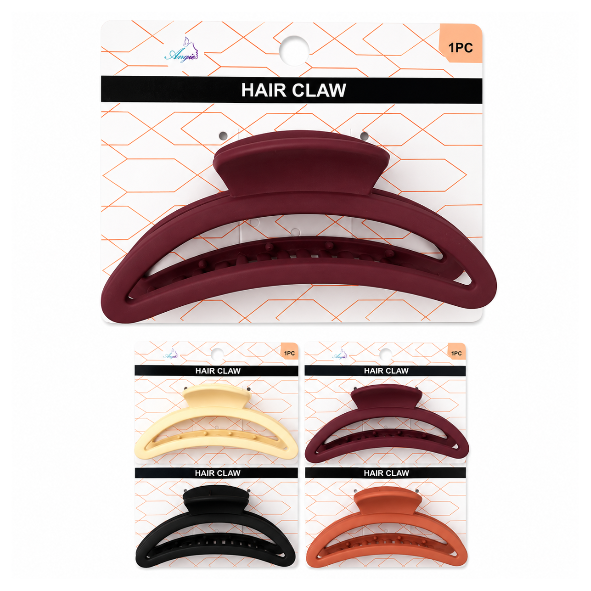 11cm matte arch hair claw clip in assorted colours