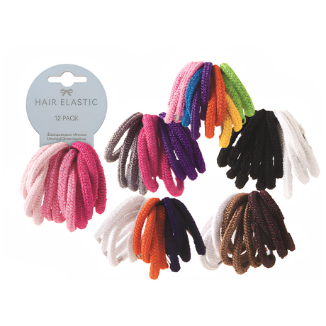 12 pack assorted hair elastics for women and girls