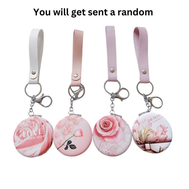 Hand Mirror with Strap – Cute Floral Design