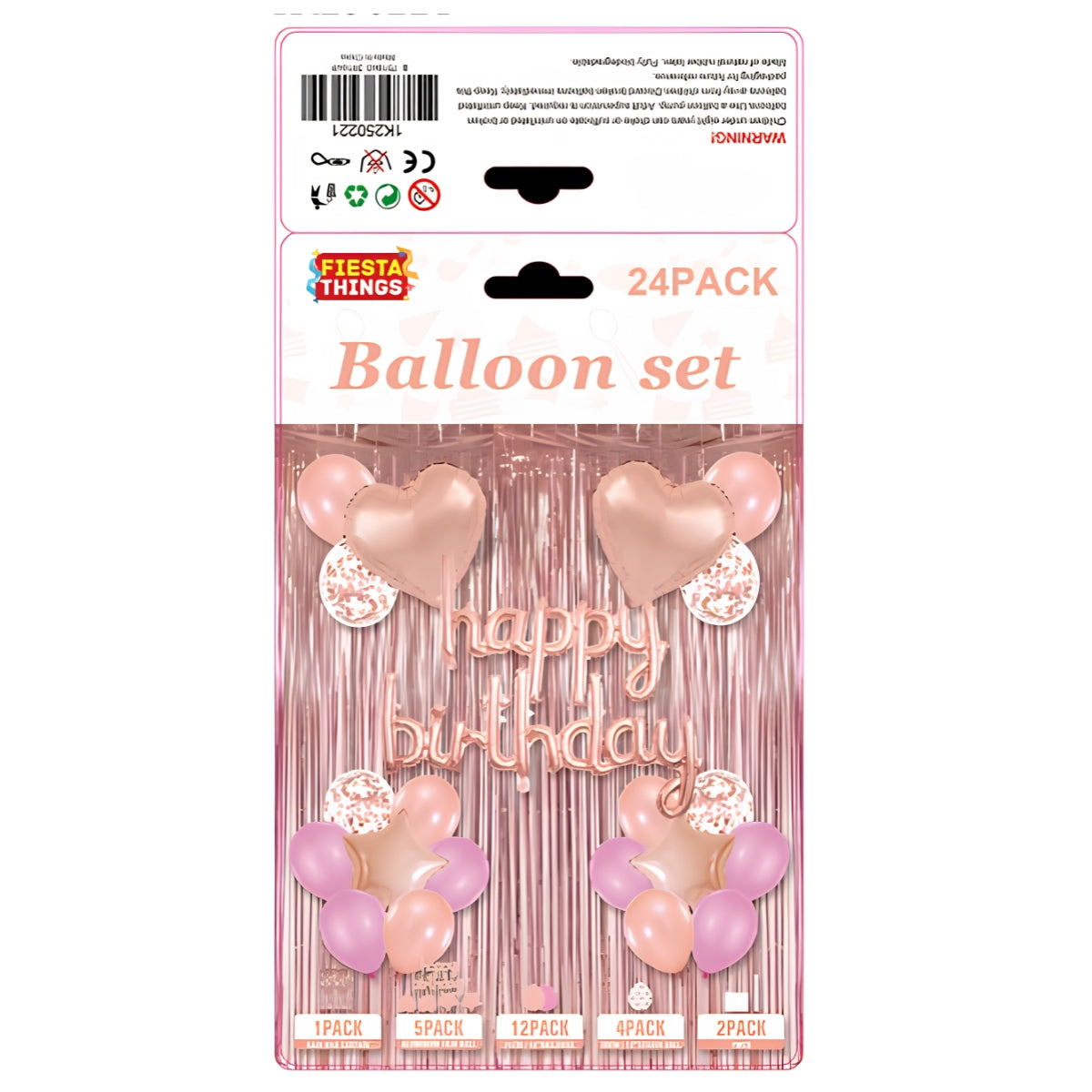 Happy Birthday Balloon Set Rose Gold