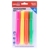 Highlighter Pens 4pk – Assorted Colours