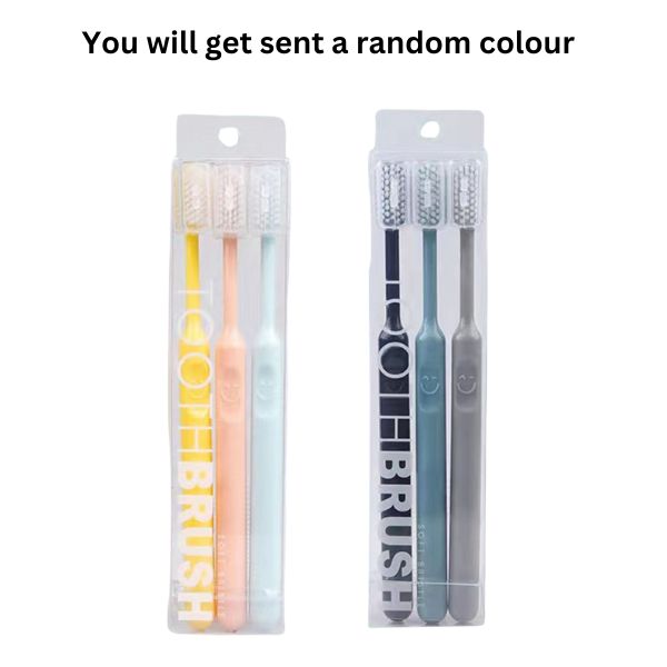 Toothbrush 3pc Pastel w Cap