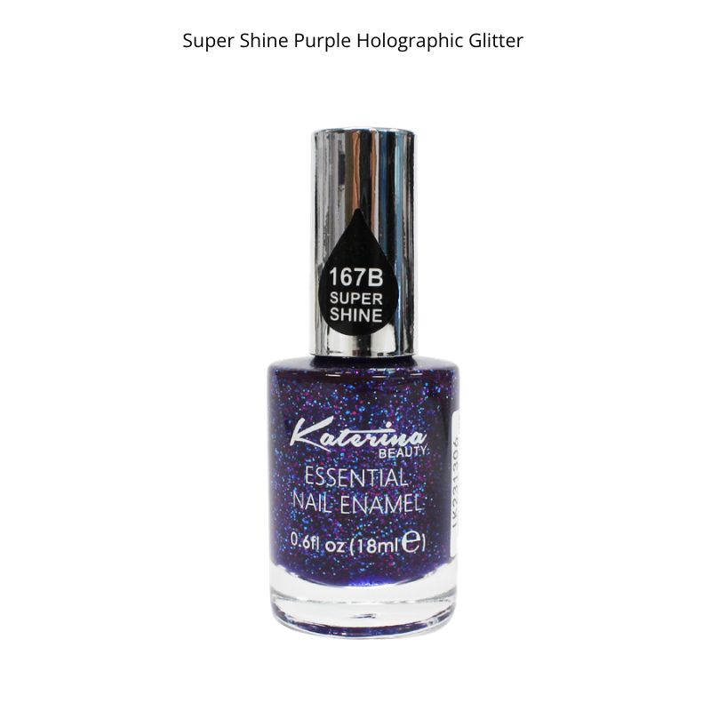 Katerina Nail Polish - Super Shine Black Glitter