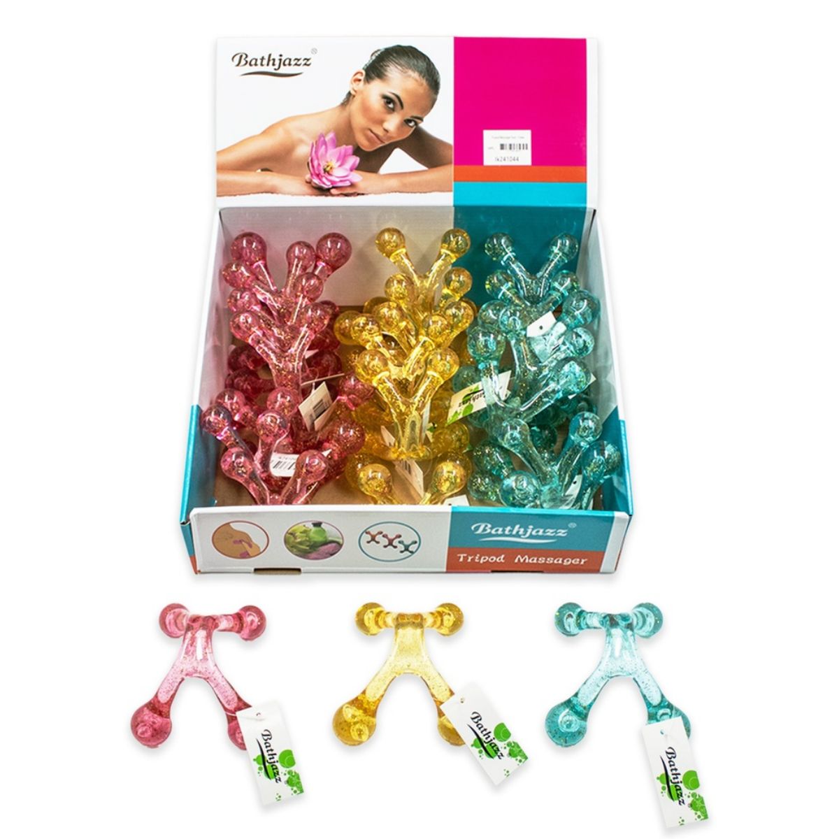 Tripod Massage Tool – Clear Handheld Body Massager