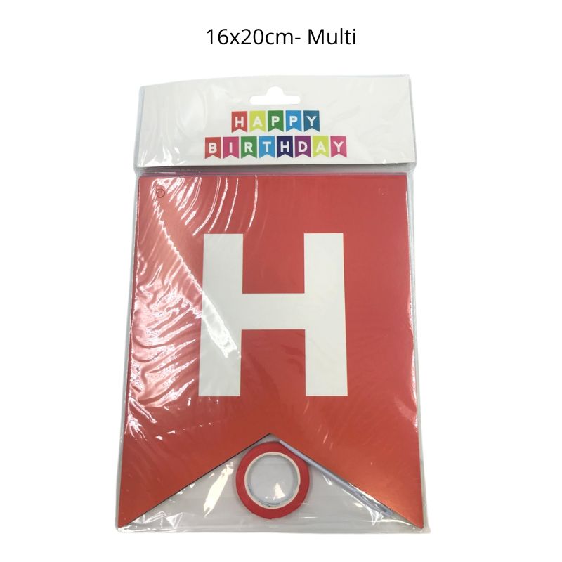 Happy Birthday Banner 16x20cm- Multi