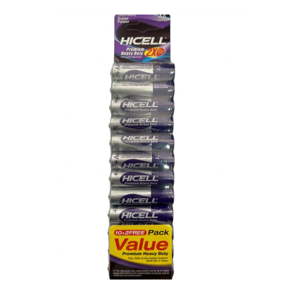 HICELL Premium Heavy Duty Battery - AA 12pc
