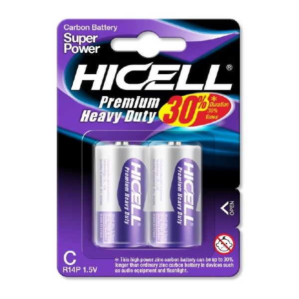 HICELL Premium Heavy Duty Battery - C 2pc – TWO DOLLARTHINGS PLUS