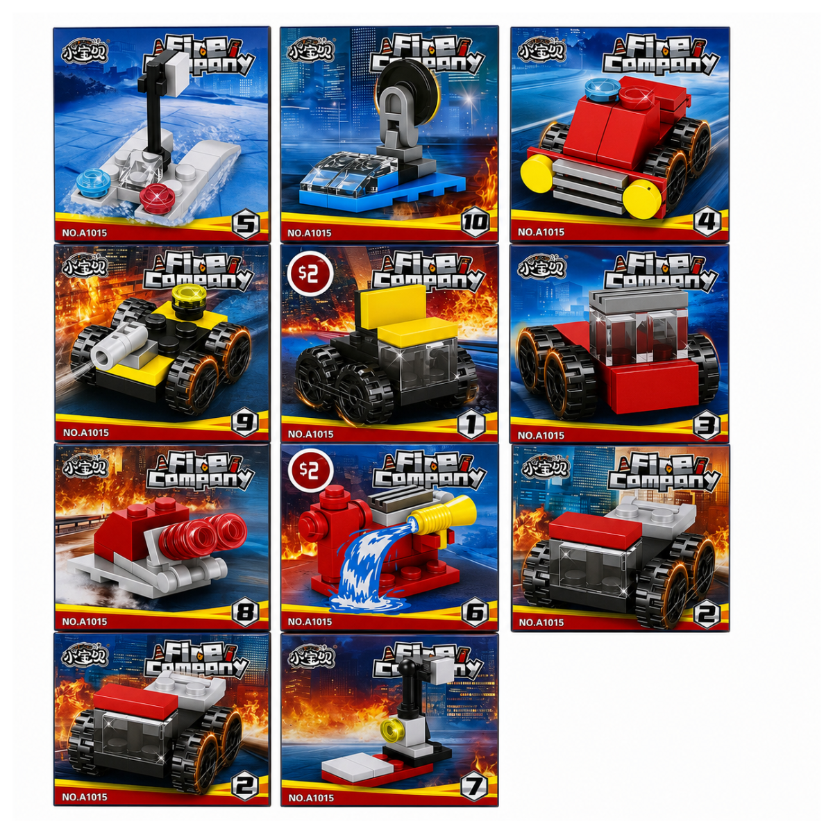 Aerial Ladder Fire Truck Mini Building Blocks Toy