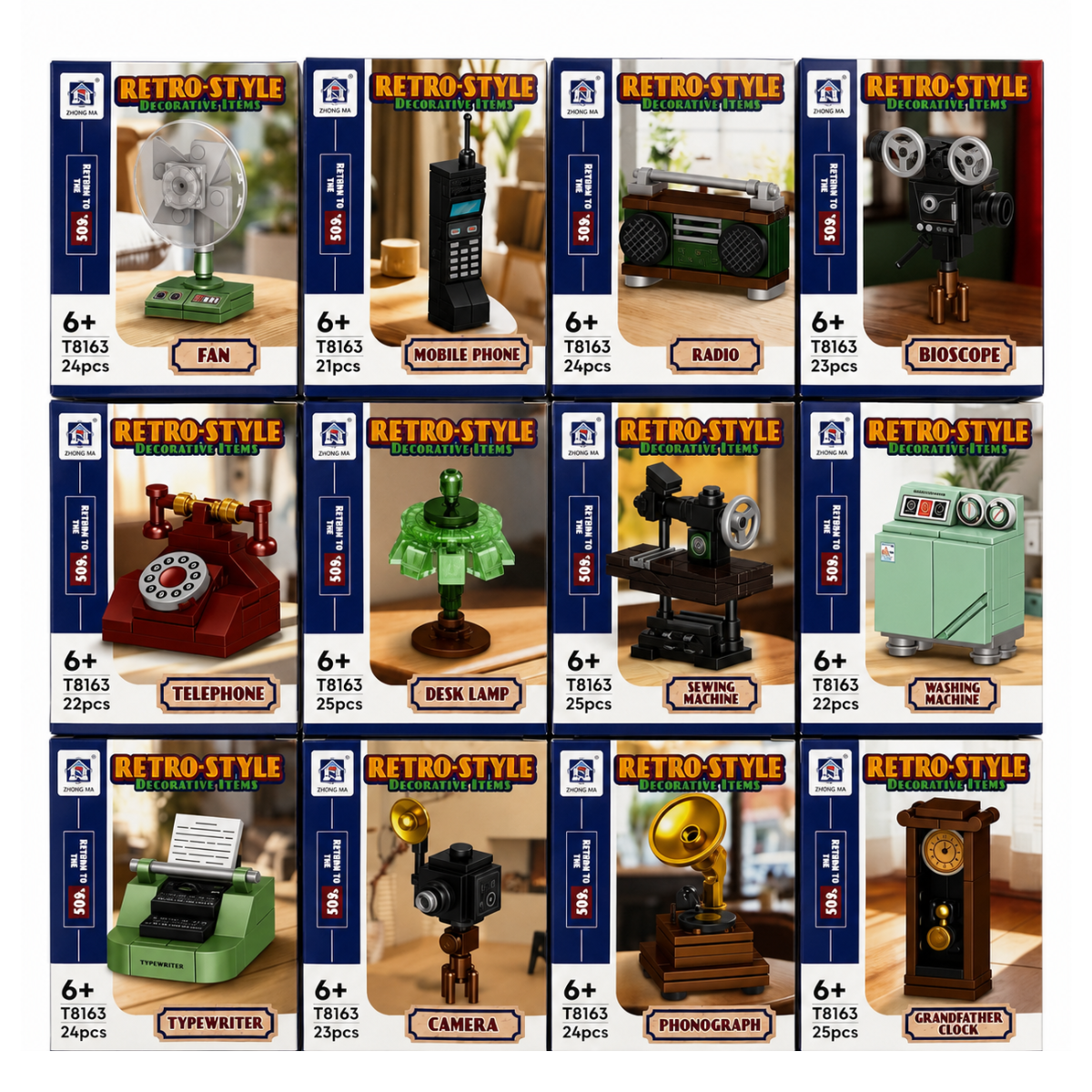 Retro Era Mini Building Blocks Toy