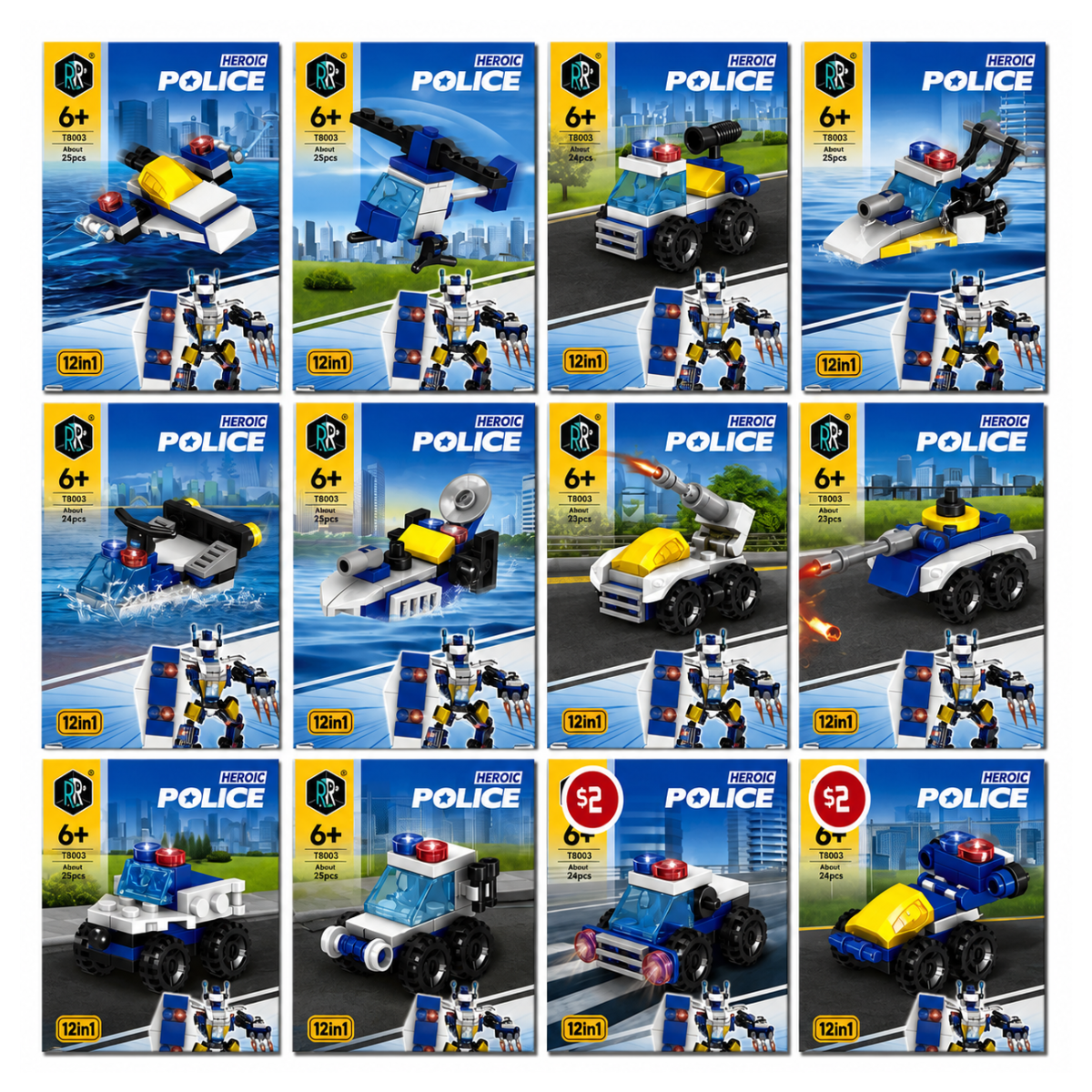 Police Mecha Mini Building Blocks Toy