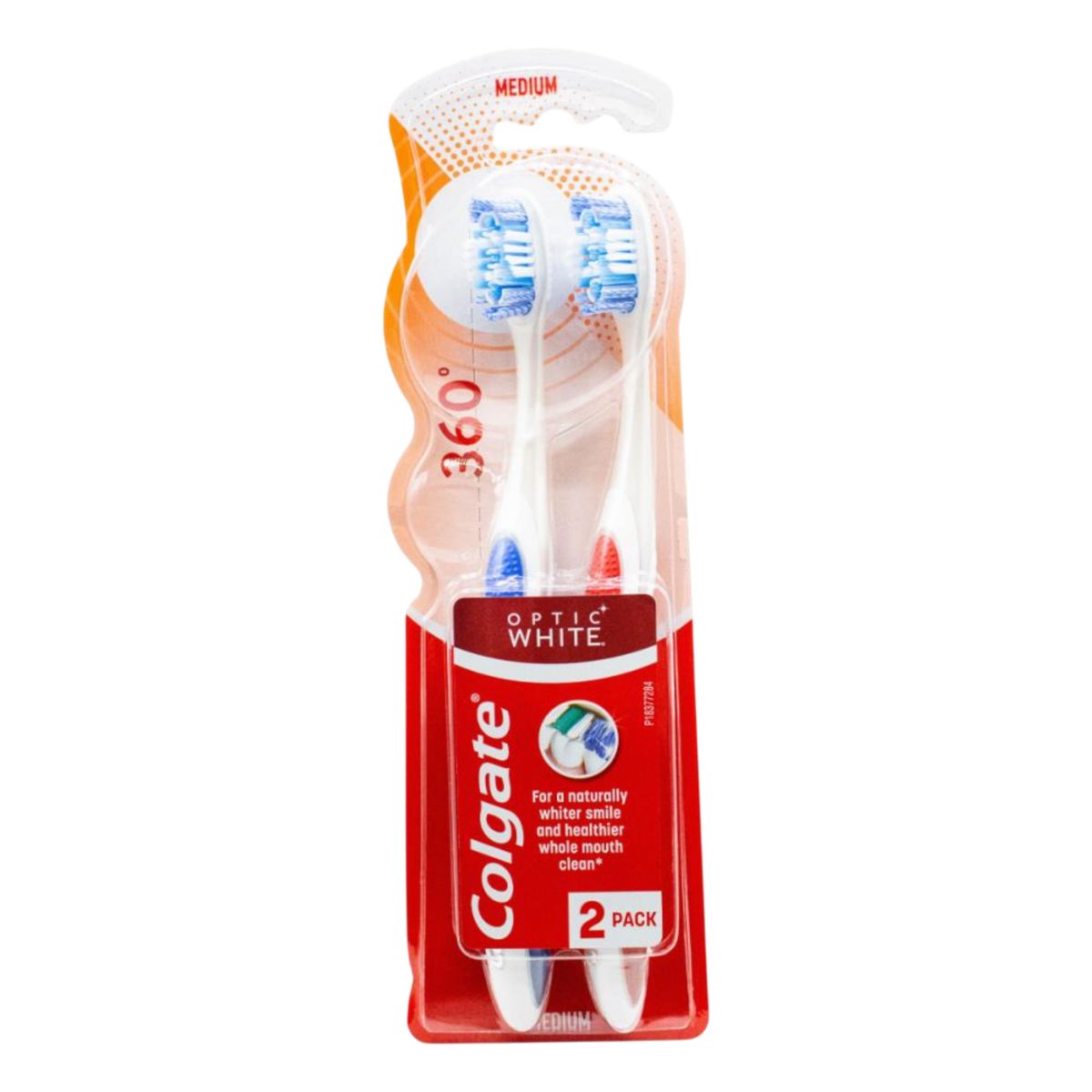 Colgate Optic White Pro Series Soft Toothbrush – 2 Pack, Assorted Colours