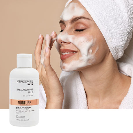 REVOLUTION SKIN 200mL OIL CLEANSER MEADOWFOAM MILK NURTURE